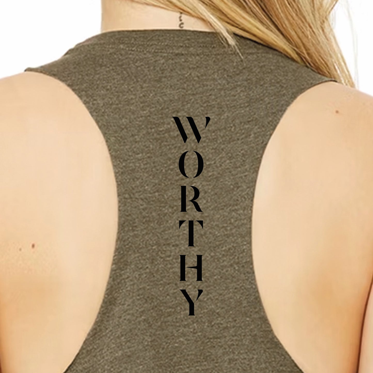 WORTHY Racerback Crop Tank