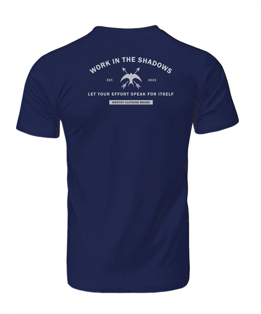 WORK IN THE SHADOWS Premium Short Sleeve - Navy