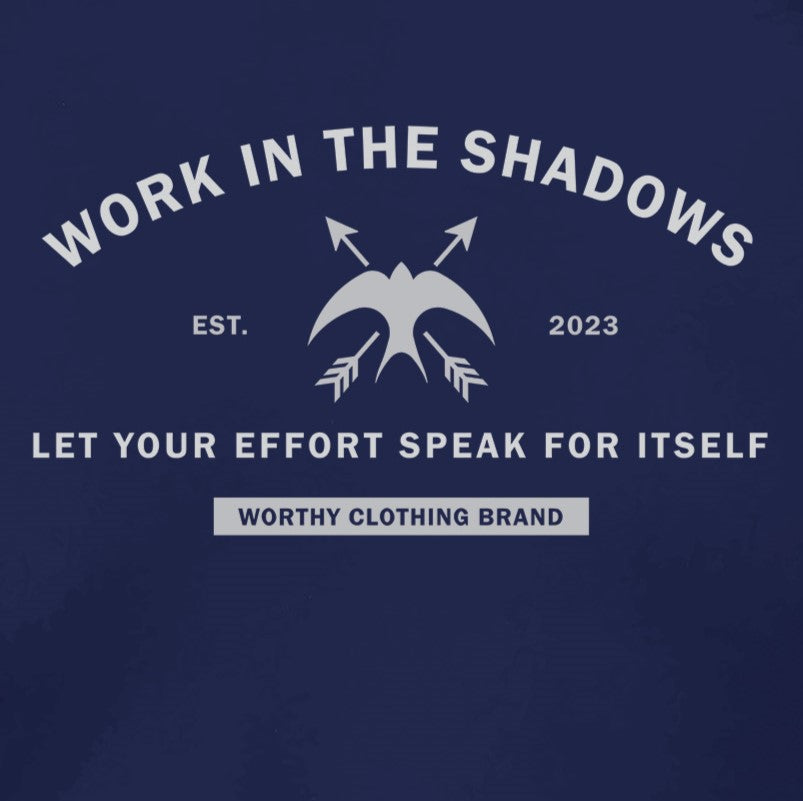 WORK IN THE SHADOWS Premium Short Sleeve - Navy